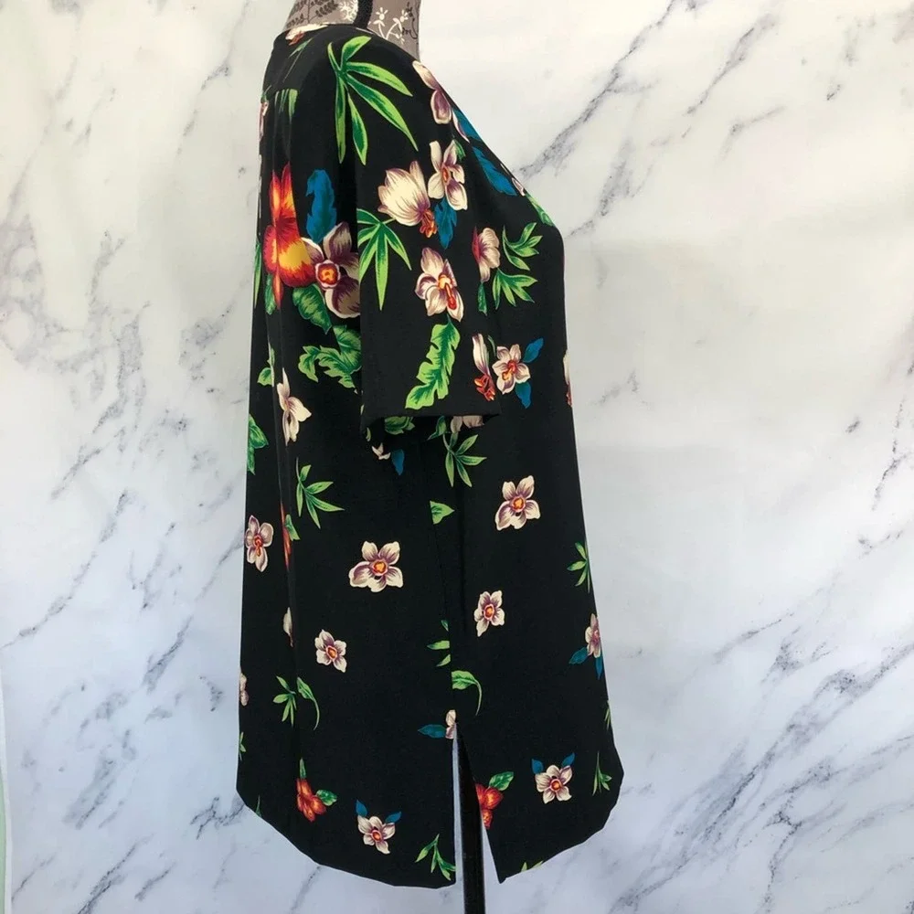 Vintage Casual Hawaiian Button Shirt Skorts Culotte Two Piece Outfit Set USA - Picture 4 of 16